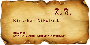 Kinszker Nikolett névjegykártya